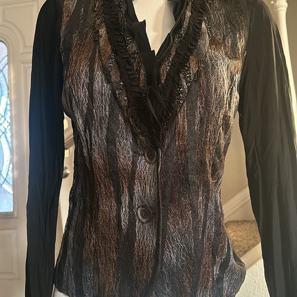 True Vintage Alberto Makali Button Down Blouse Size M - Picture 3 of 3